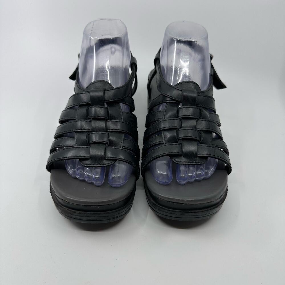 Dansko Marion Leather Strappy Sandals Womens Black US9.5-10 EU40 Summer Buckle
